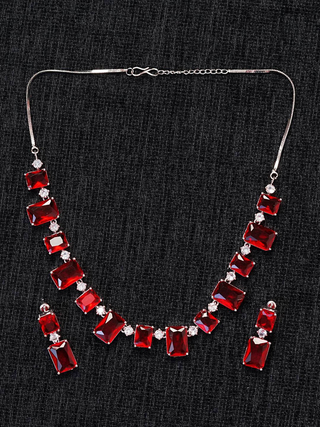 

Zoey Silver-Plated American Diamond-Studded Jewellery Set