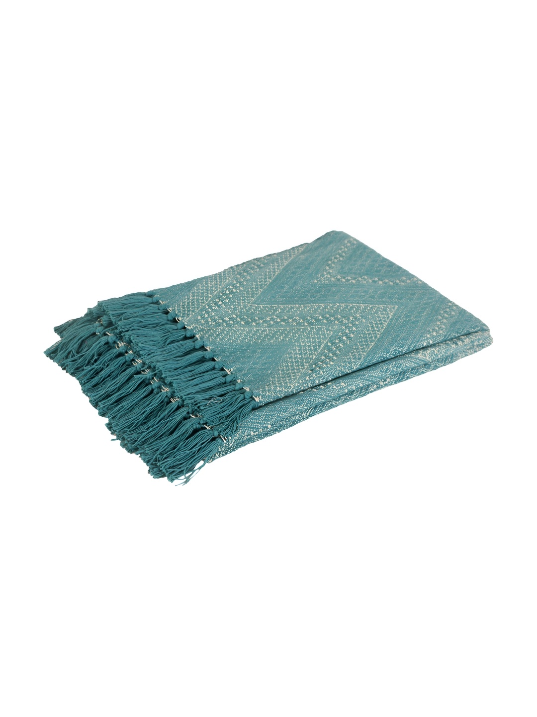 

SASHAA WORLD Blue Patterned Cotton Breathable Throws