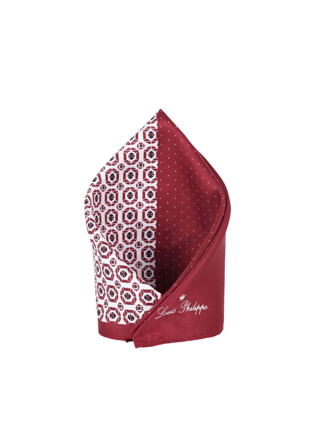 

Louis Philippe Printed Pocket Square, Maroon
