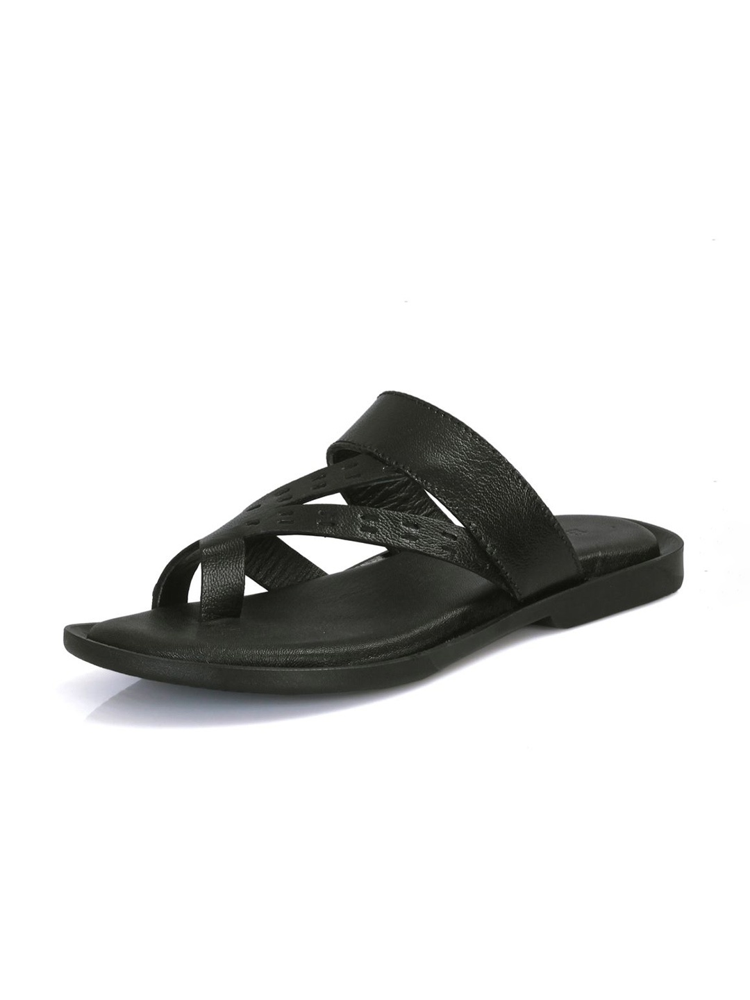 

Auserio Men PU Round Toe Textured Sandals, Black