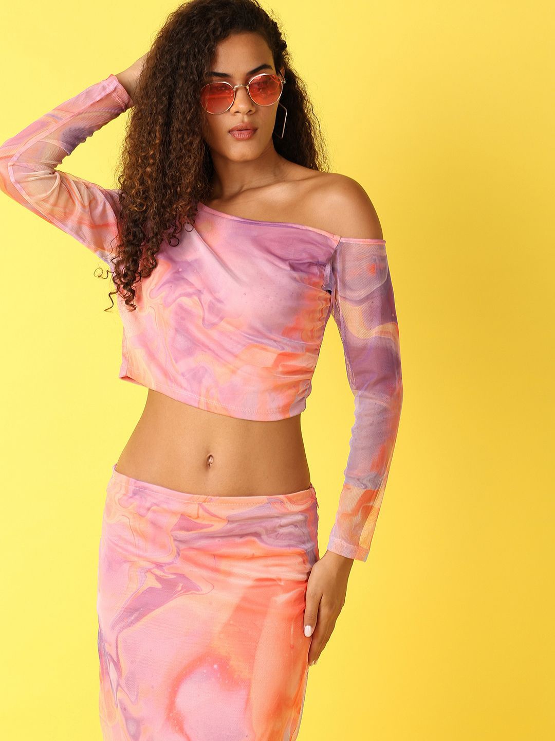 

UNLIMITED Women Dyed One Shoulder Cotton Top, Pink