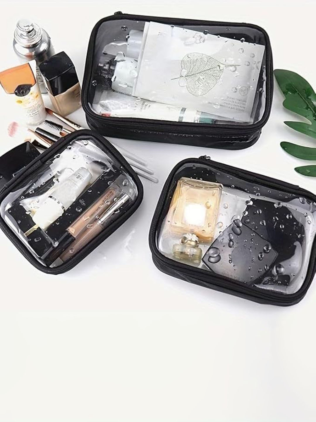 

Coslifestore Set Of 3 Makeup Pouch, Black