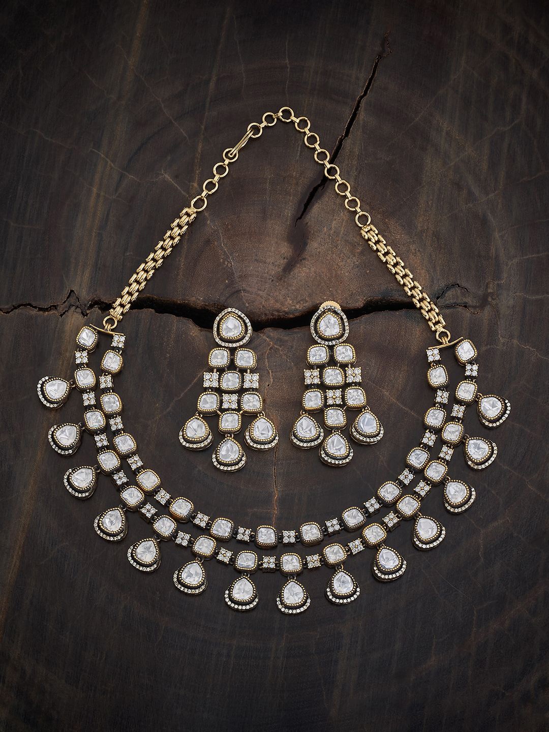 

Kushal's Fashion Jewellery Kundan Studded Jewellery Set, Gold