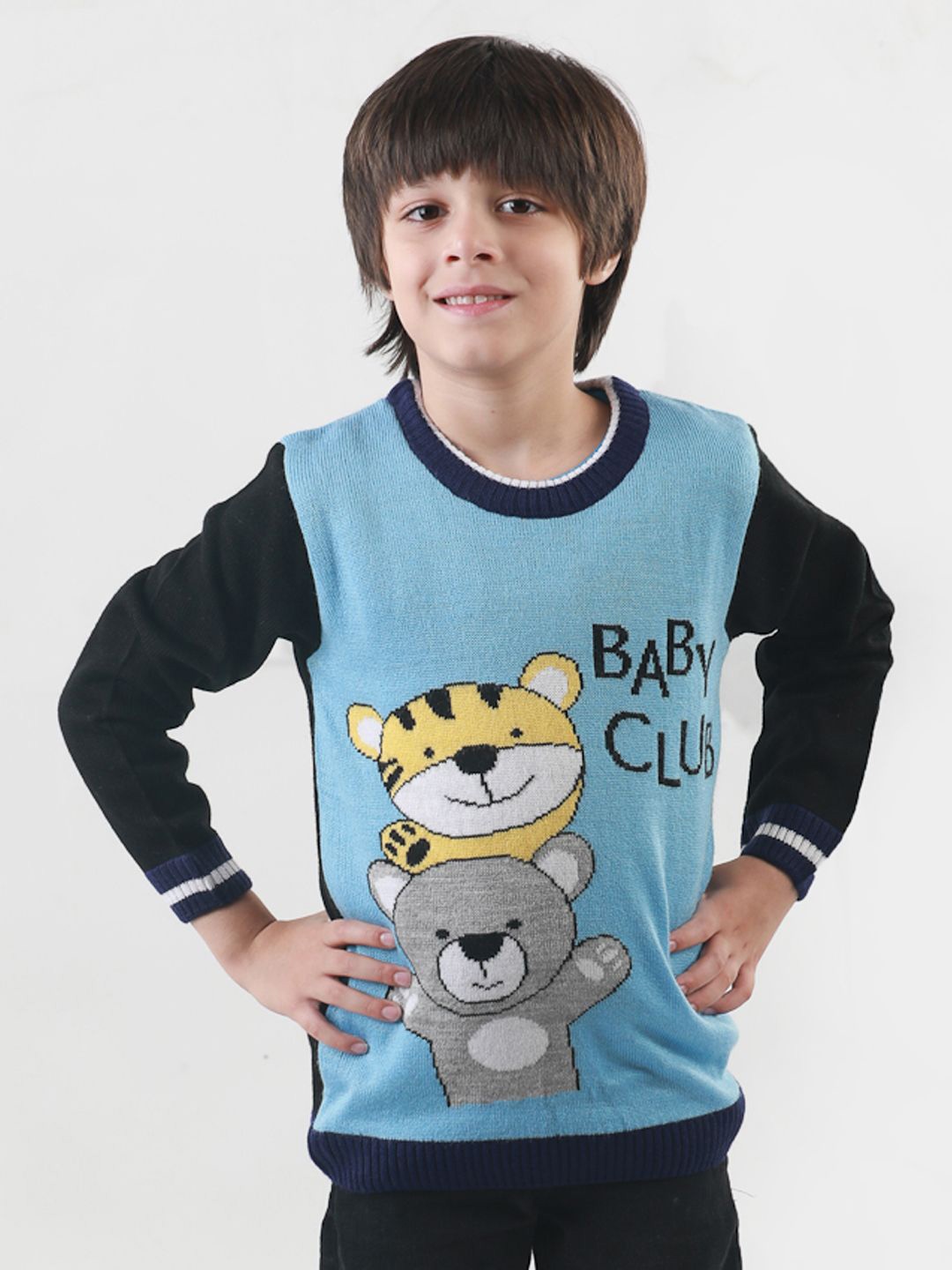 

KNITCO Kids Typography Pullover, Blue