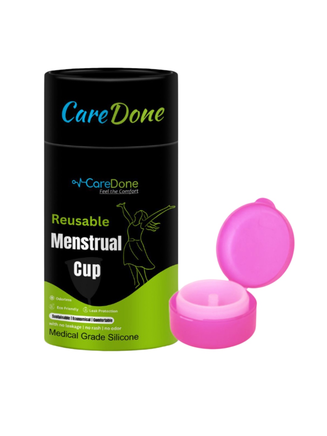 

CareDone Reusable & Leakproof Folding Menstrual Cup, Pink