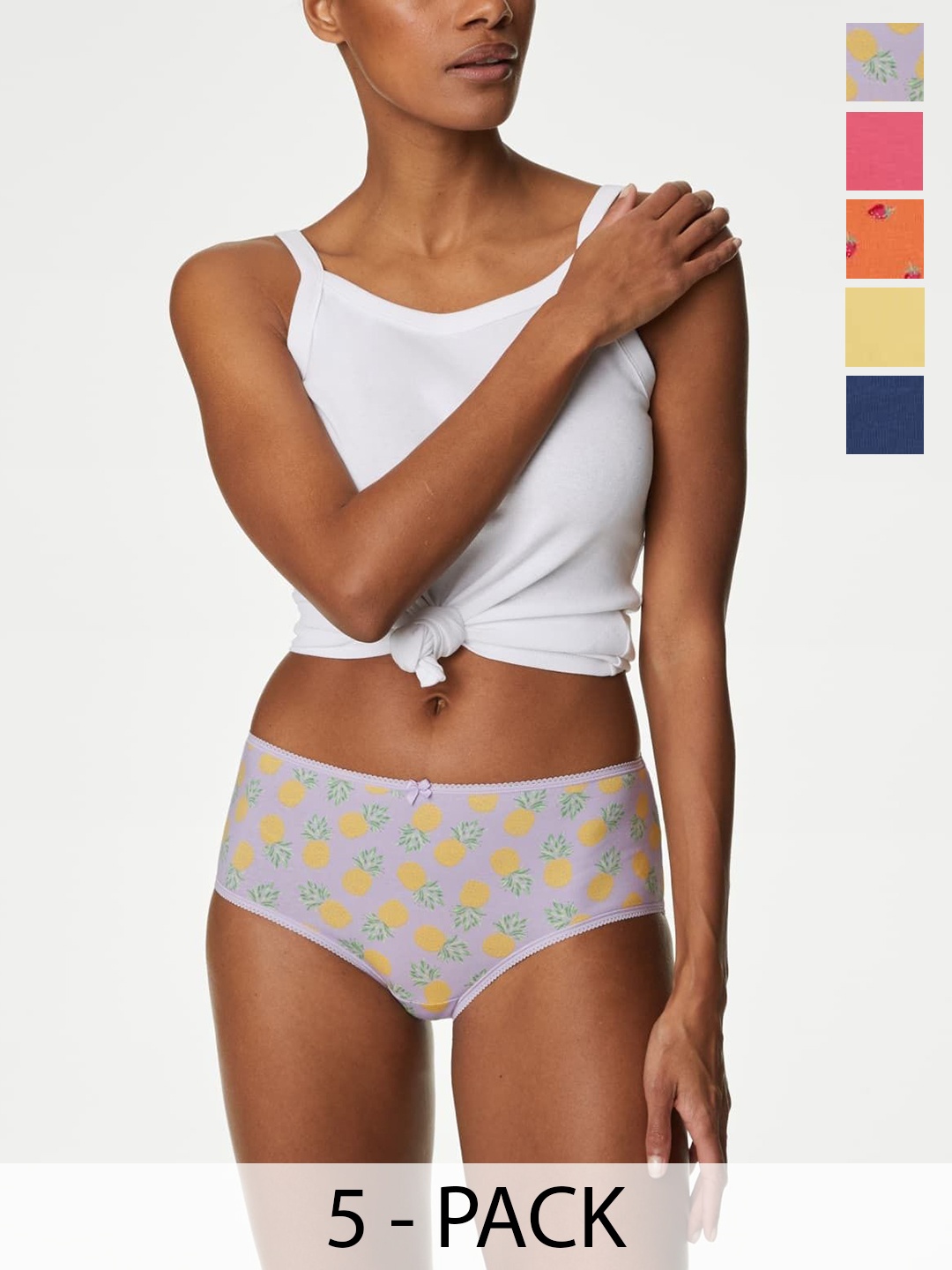 

Marks & Spencer Pack Of 5 Hipster Briefs T615104XYELLOW MIX, Yellow