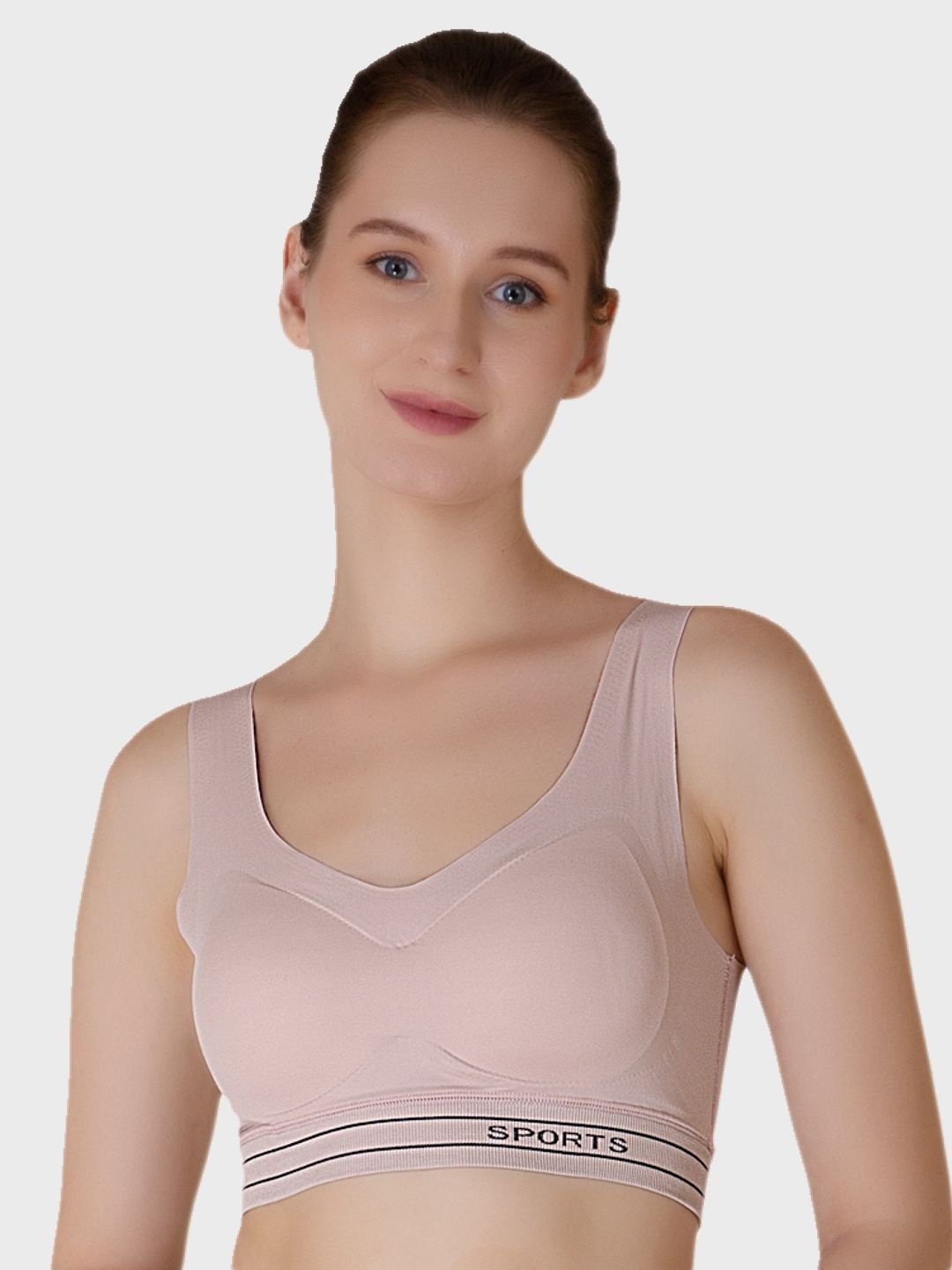 

Luella Women Solid Full Coverage Lightly Padded Workout Bra, Pink