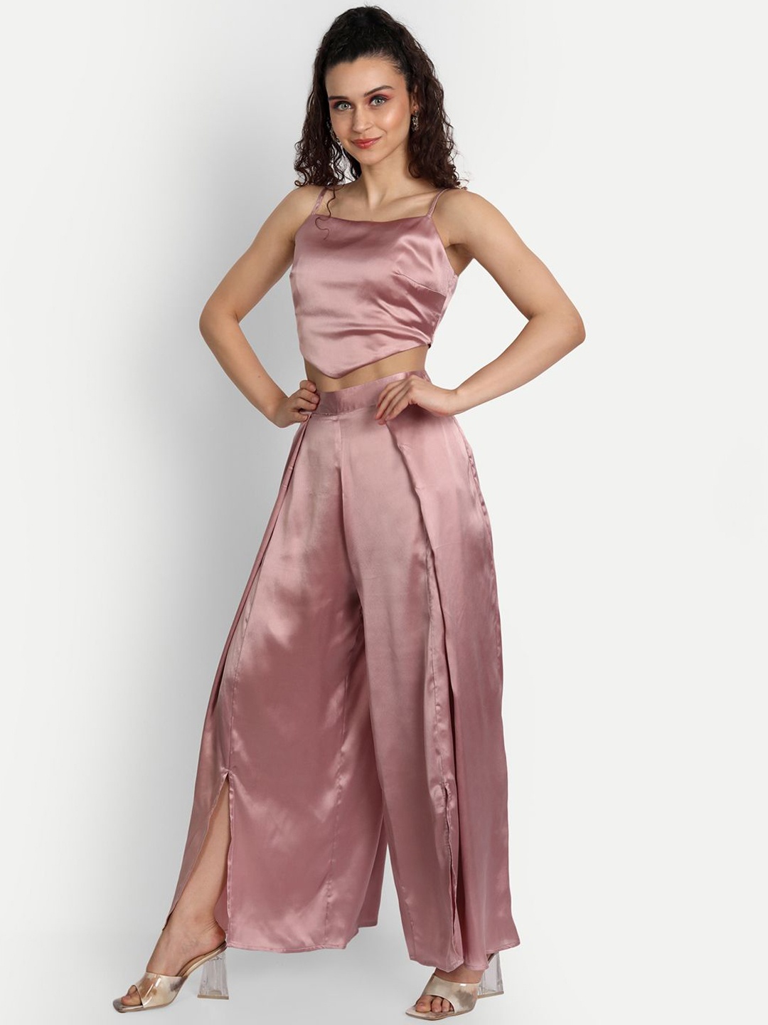 

ESSQUE Top With Trousers Co-Ords, Pink