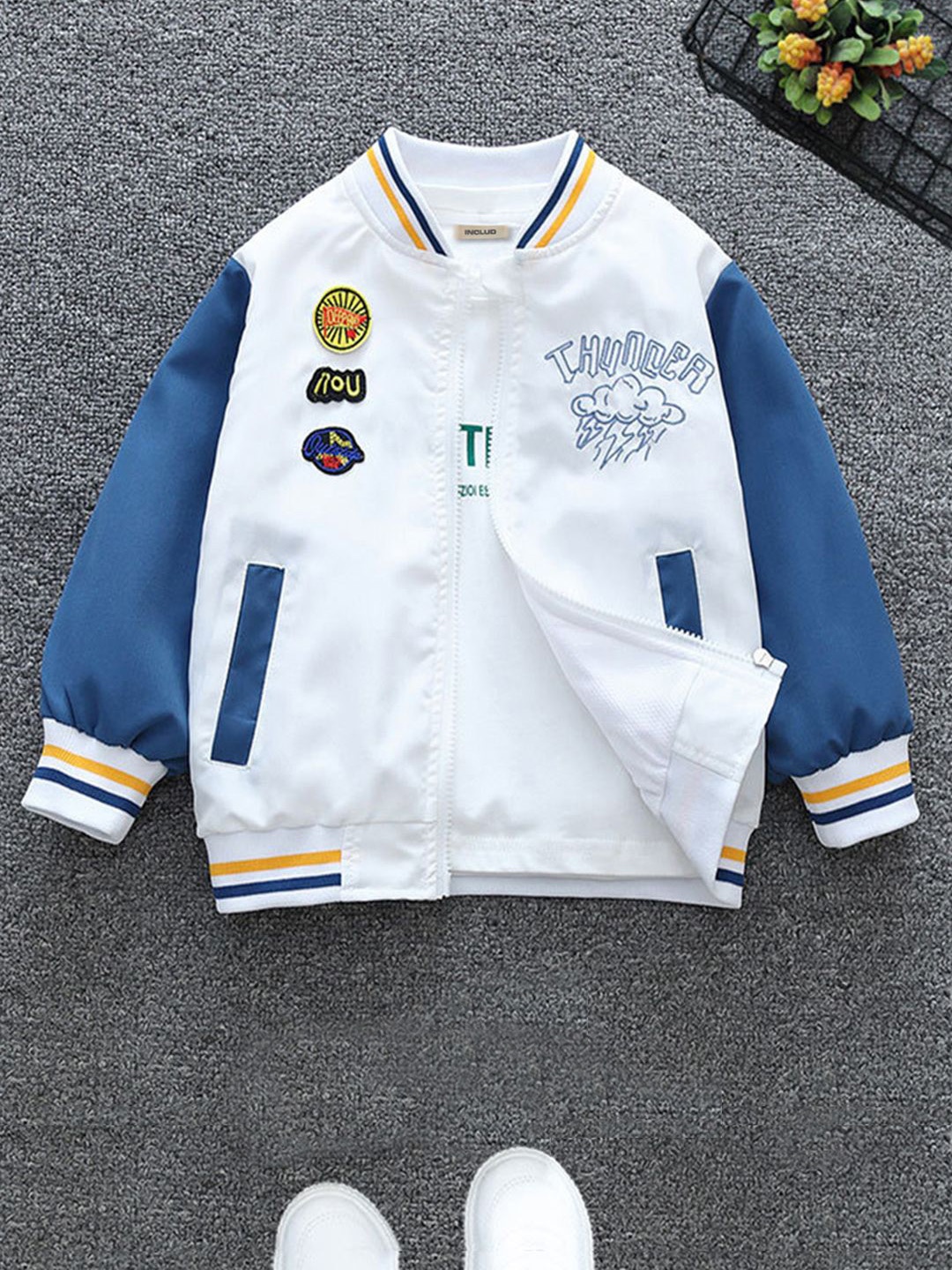 

INCLUD Boys Varsity Jacket, Blue