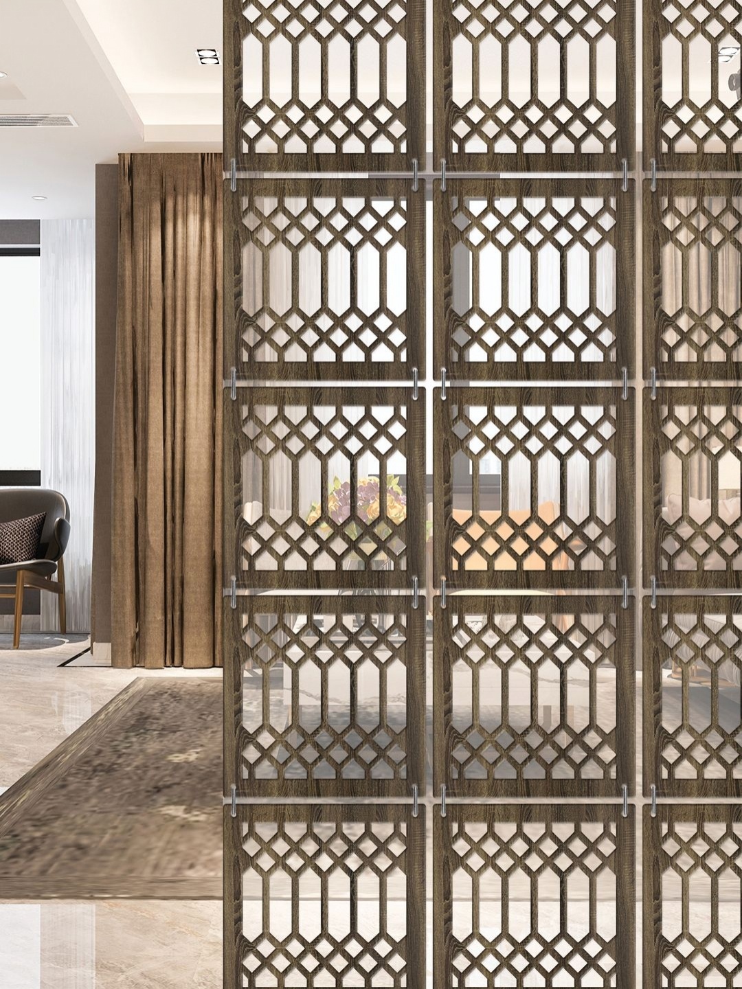 

RANDOM Brown Geometric Window Blinds