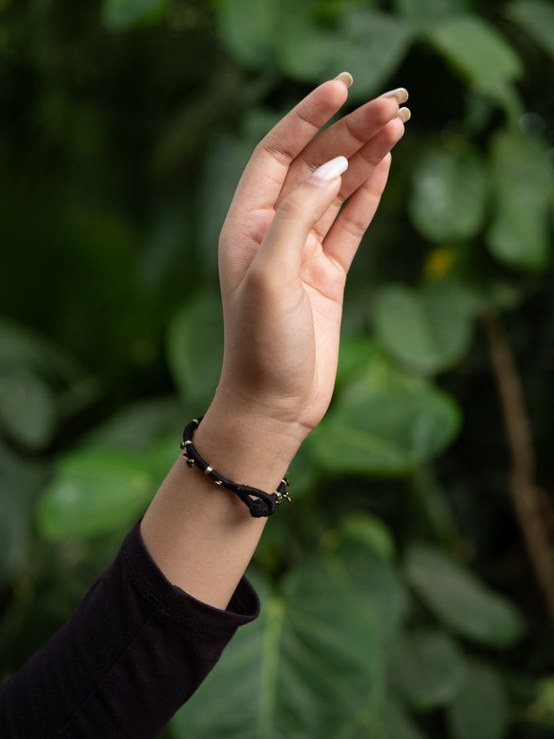

craftroots Artificial Beaded Wraparound Bracelet, Black