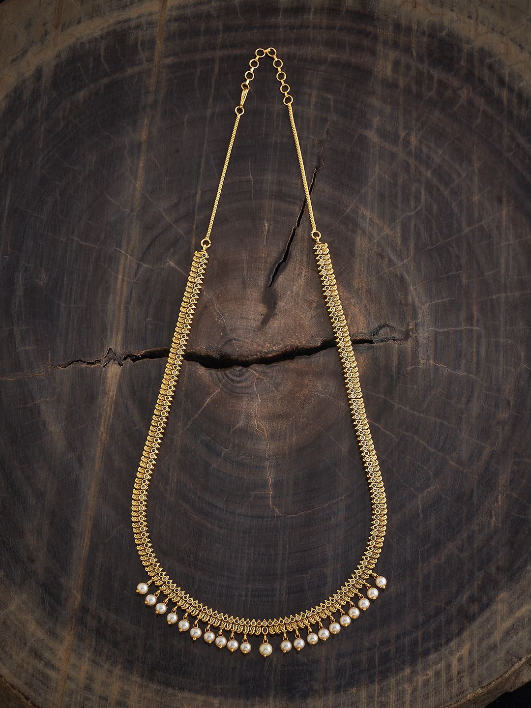 

Kushal's Fashion Jewellery Gold-Plated Ruby Studded & Beaded Antique Necklace