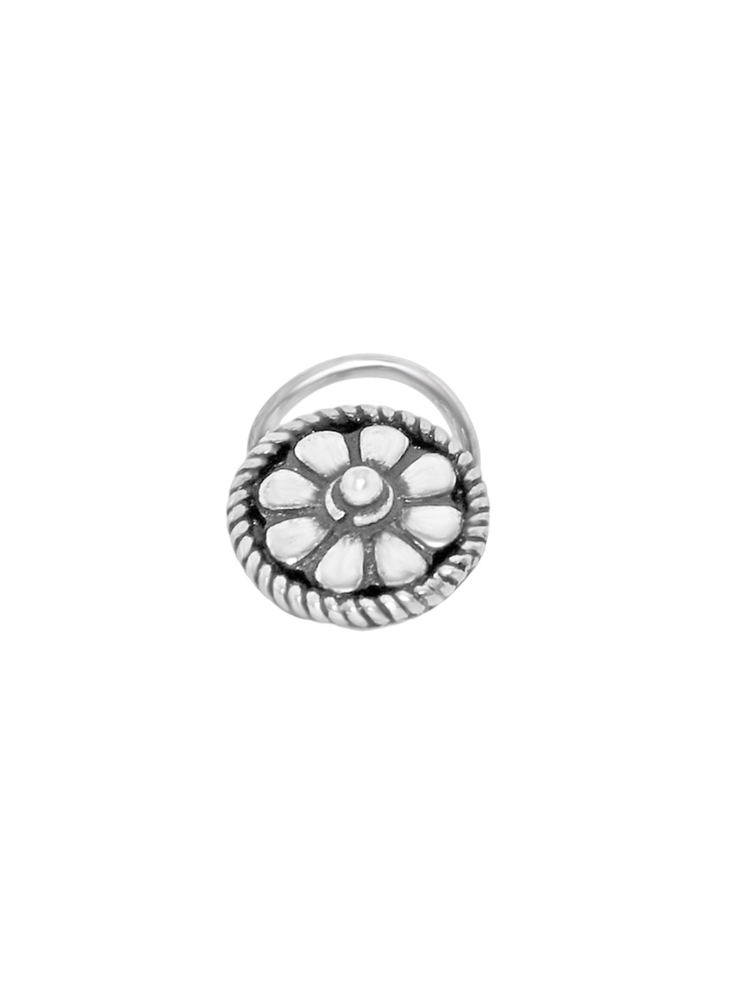 

925 SILLER Rhodium-Plated Stud Nosepin, Silver