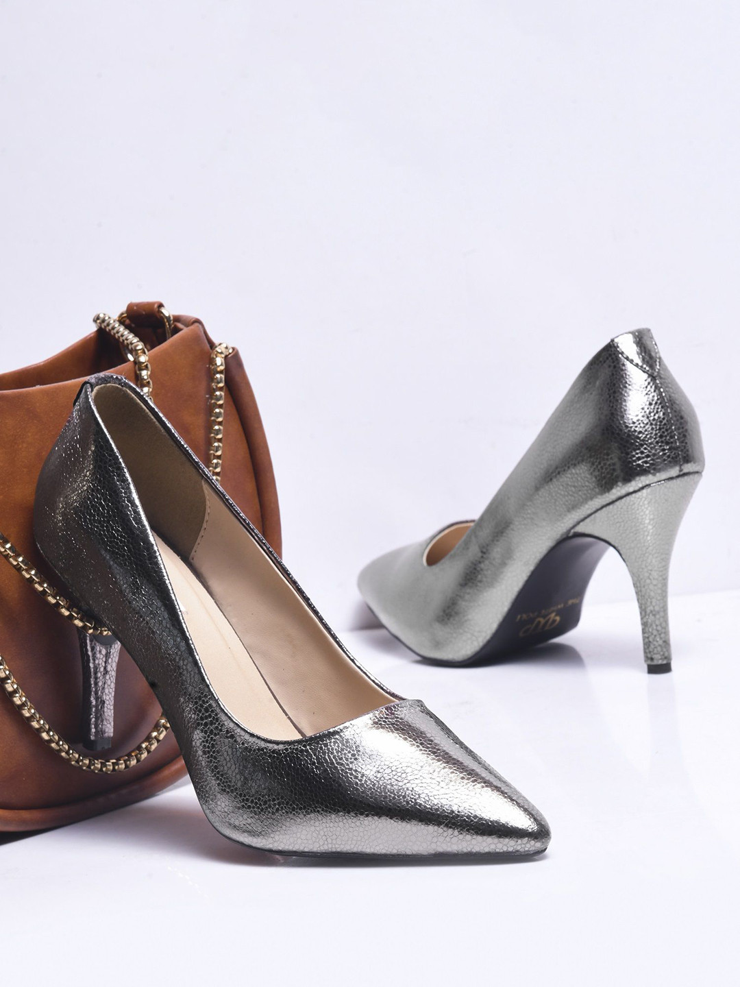 

THE WHITE POLE Stiletto Heel Pumps, Silver