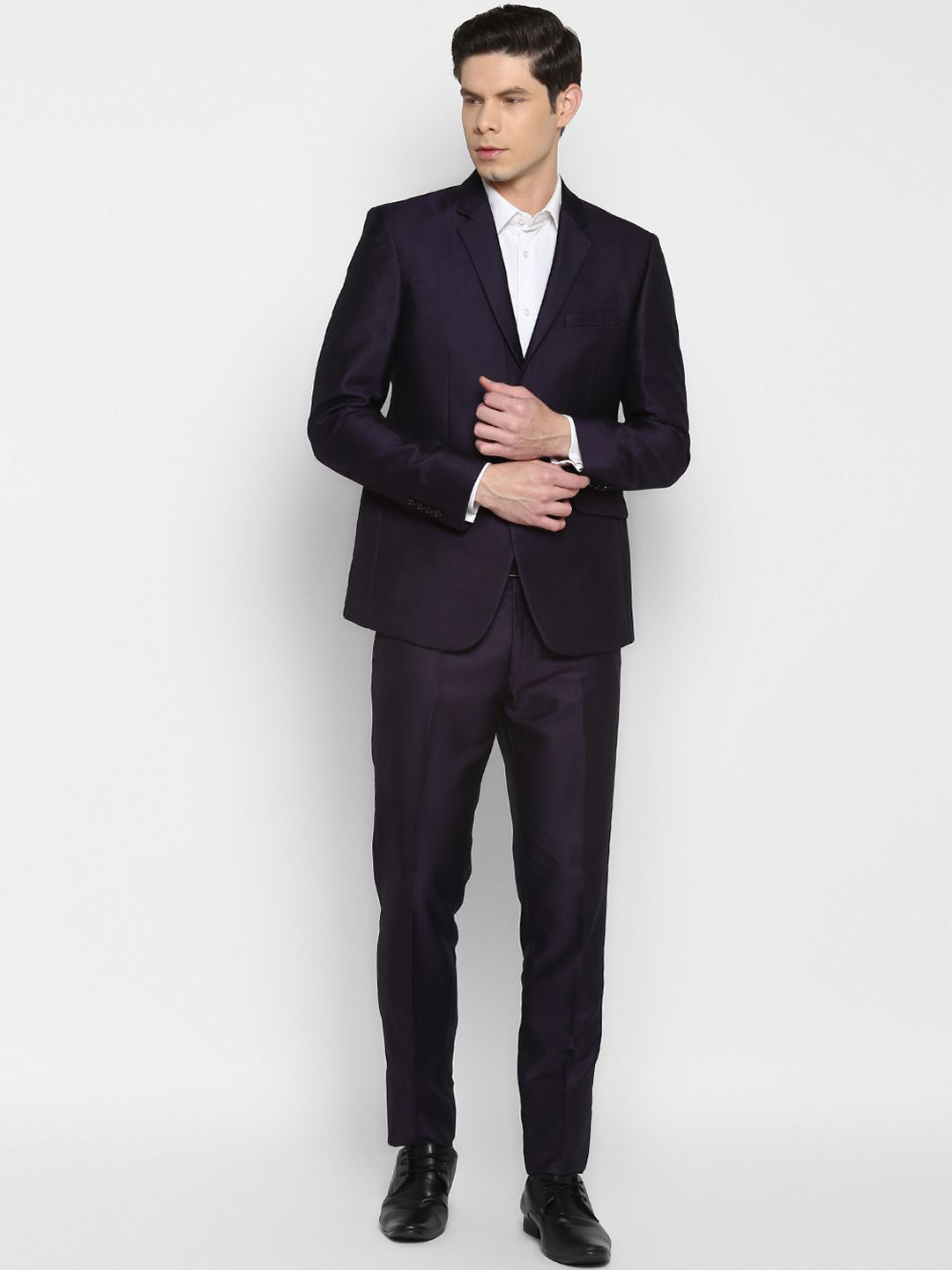 

Turtle Men Tailored-Fit Single-Breasted Two-Piece Formal Suit, Navy blue
