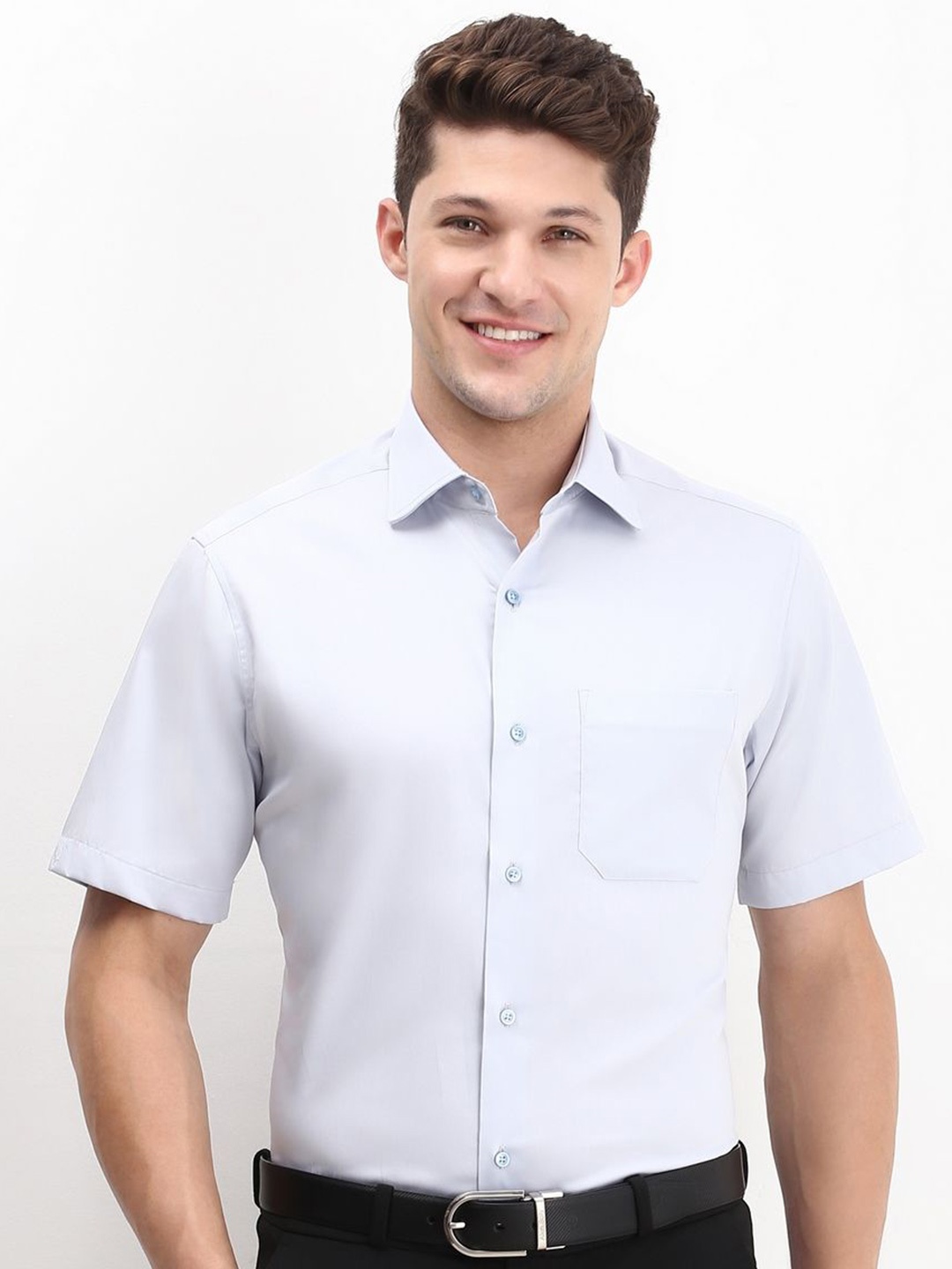 

Allen Solly Sport Men Spread Collar Solid Cotton Formal Shirt, Purple
