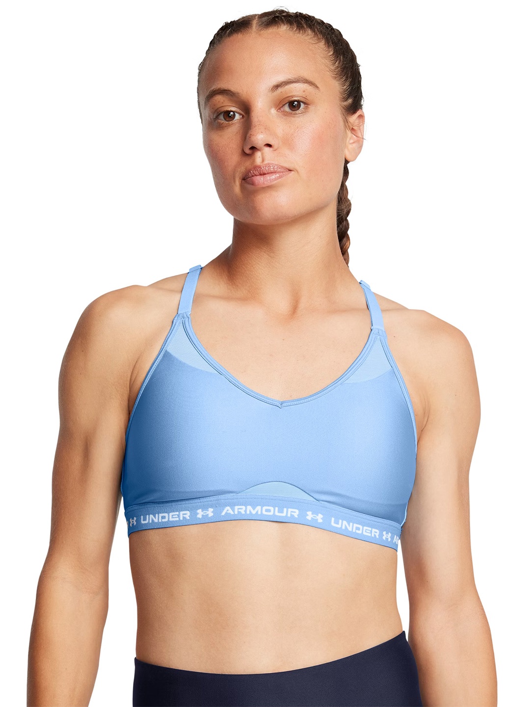 

UNDER ARMOUR Crossback Medium Coverage Lightly Padded Training Bra 1386424-465, Blue