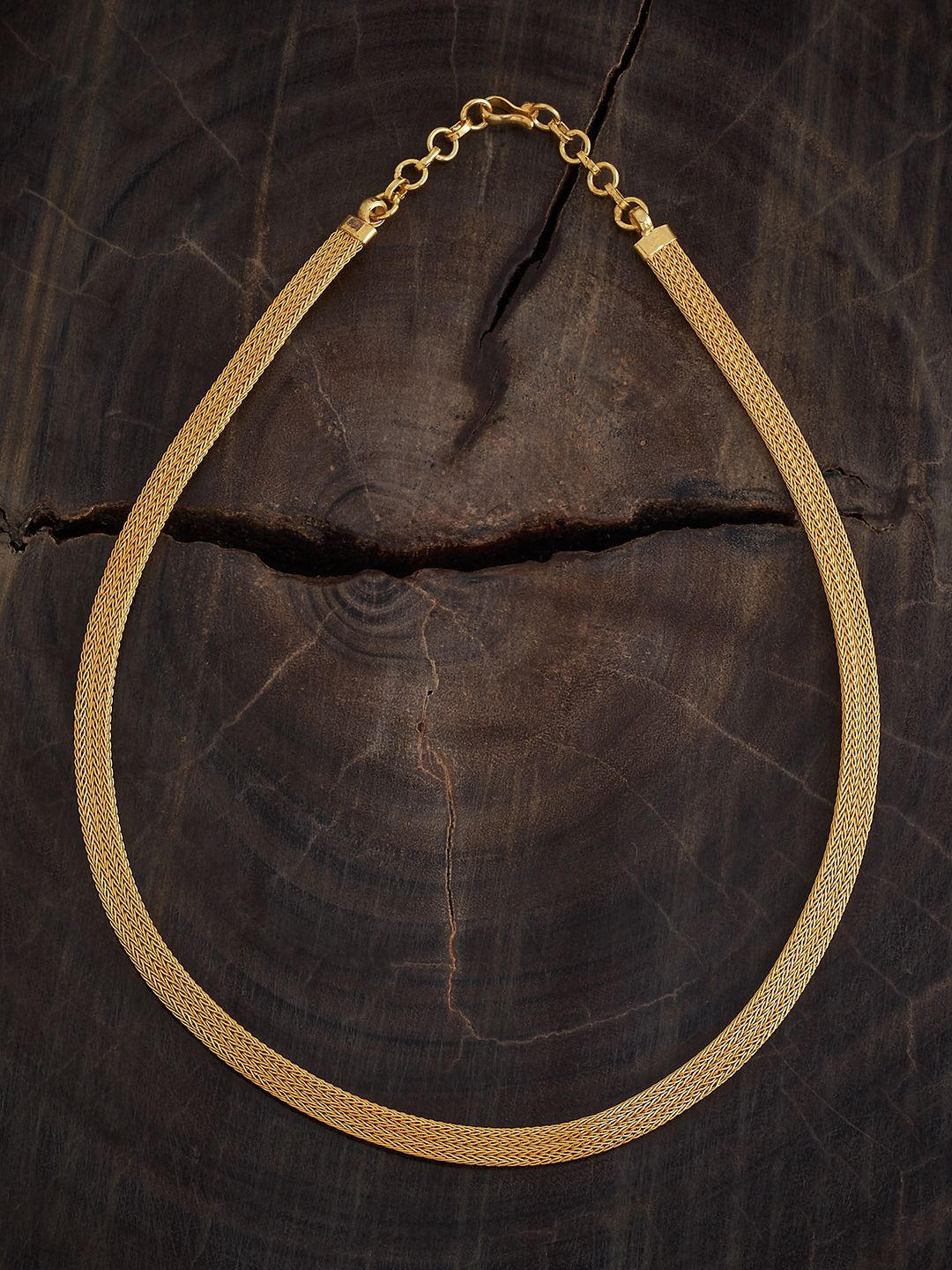 

Kushal's Fashion Jewellery 92.5 Pure Silver Gold-Plated Temple Chain