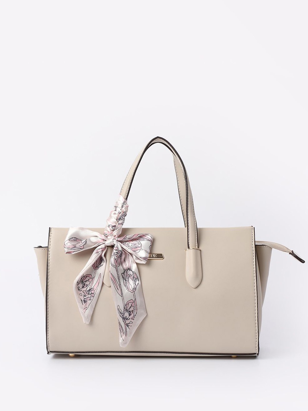 

CODE by Lifestyle PU Structured Handheld Bag with Bow Detail, Beige