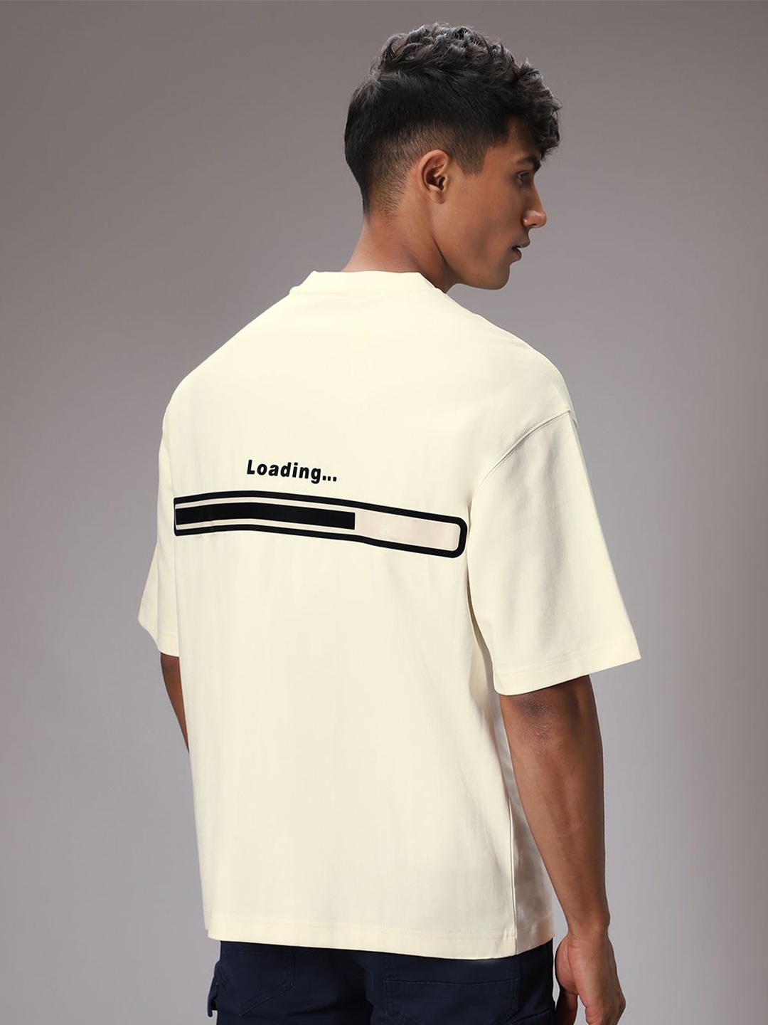 

Banana Club Men Typography Printed T-shirt, Cream
