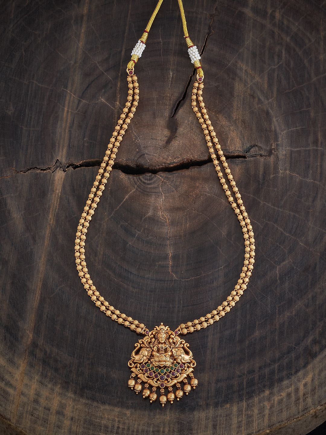 

Kushal's Fashion Jewellery Gold-Plated Stone Studded Antique Necklace