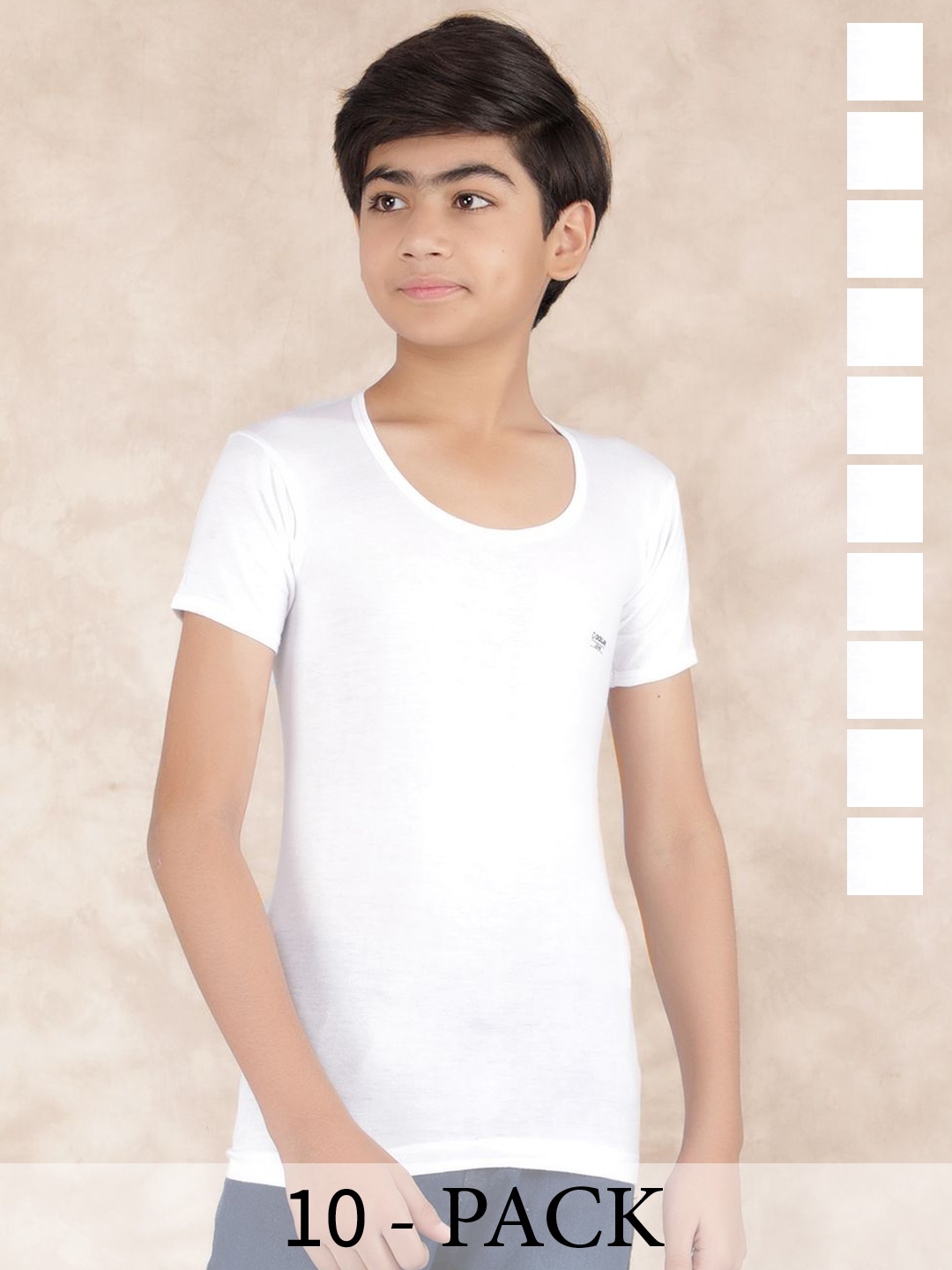 

Dollar Boys Pack Of 10 Cotton Innerwear Vests MLHVE-02-K-WHT-PO10-White