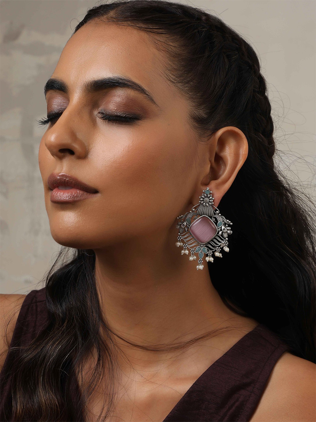 

trueBrowns Contemporary Drop Earrings, Pink
