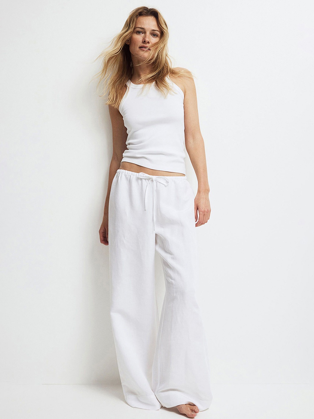 

H&M Women Loose-fit Lounge Pants, White