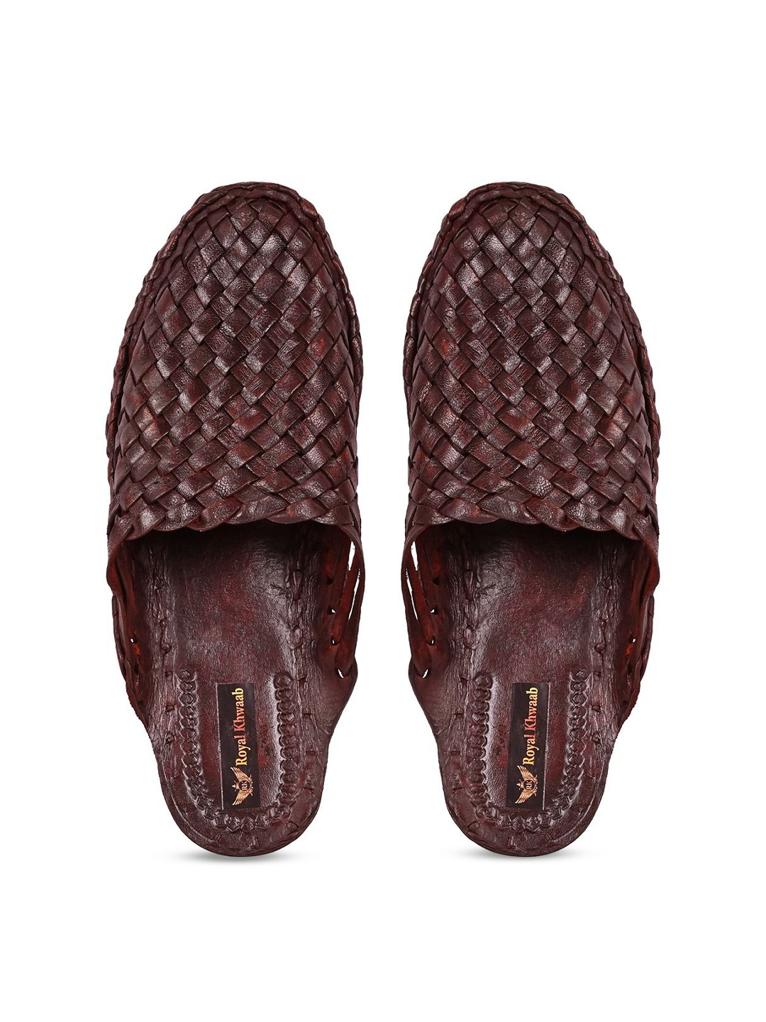 

ROYAL KHWAAB Men Ethnic Leather Shoe-Style Sandals, Brown