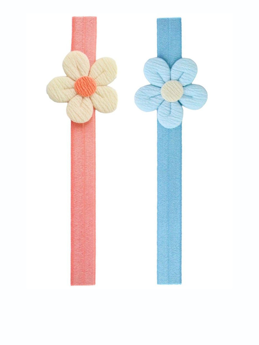 

BAESD Girls Pack of 2 Bandana Cotton Flower Design Headband, Blue
