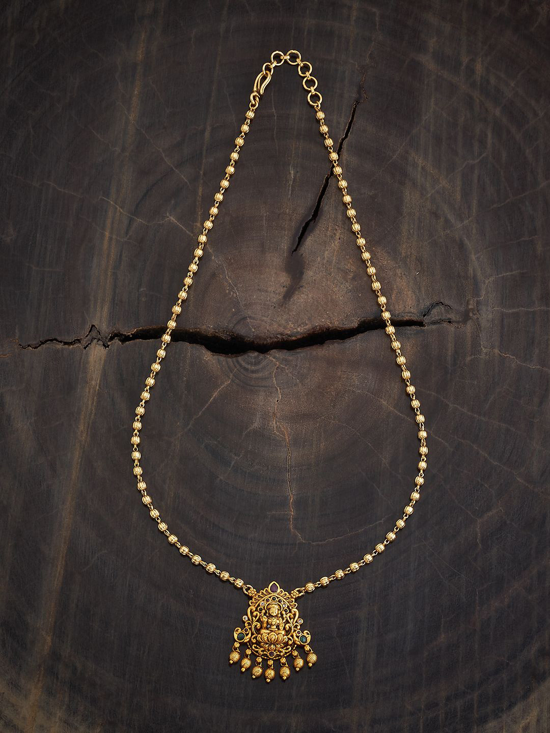 

Kushal's Fashion Jewellery Cubic Zirconia Gold-Plated Antique Necklace