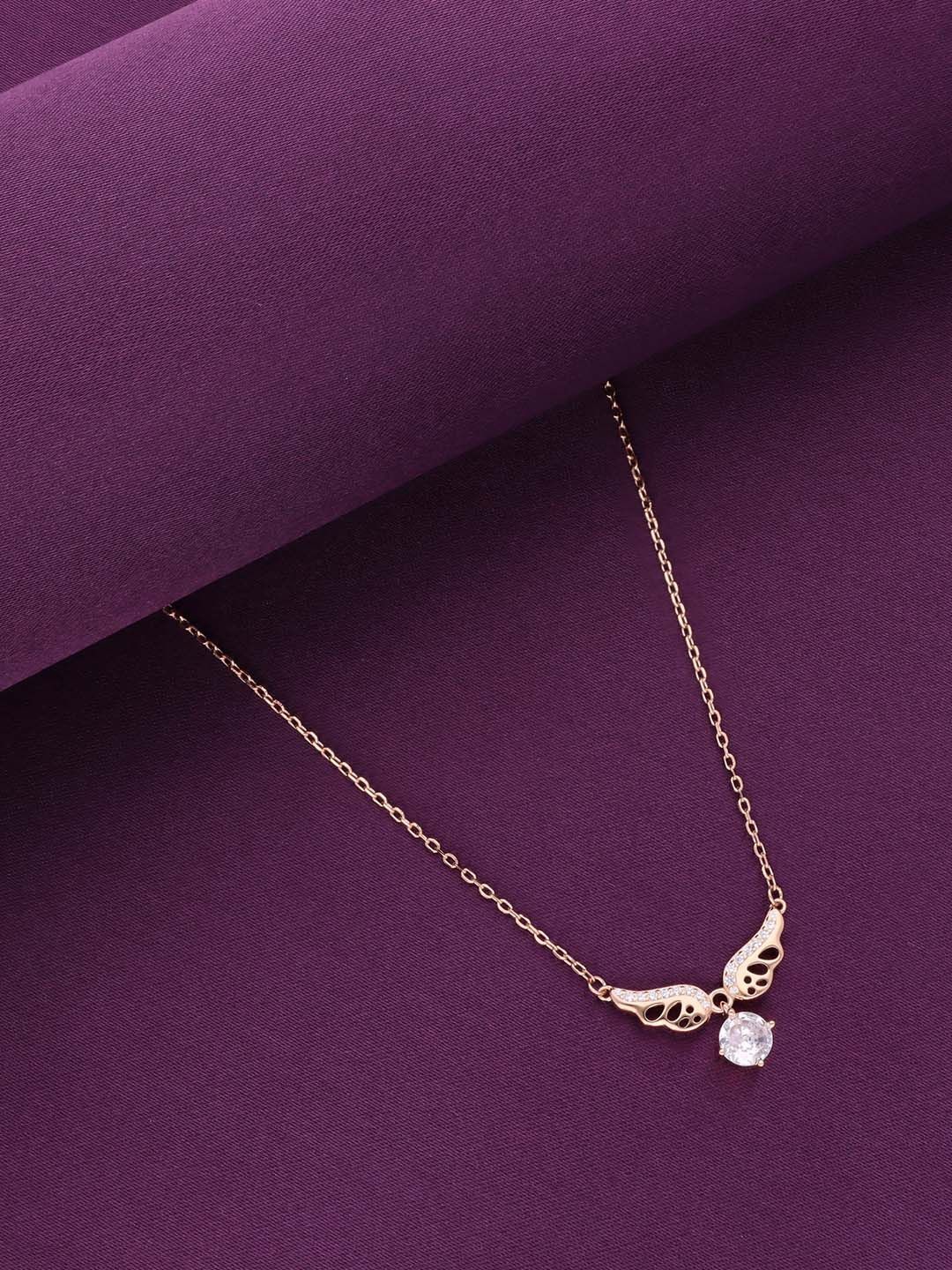 

KAI JEWEL Rose Gold Plated 92.5 Sterling Silver Cubic Zirconia Necklace