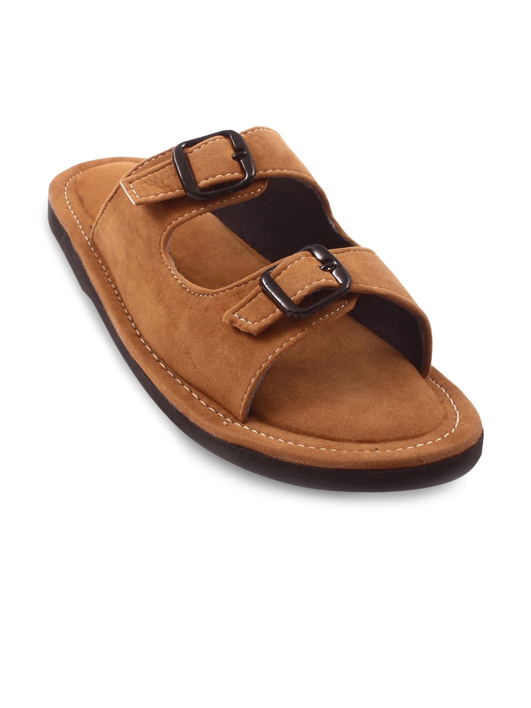 

Apratim Men Slip-On Mules with Buckles Casual Flats, Tan