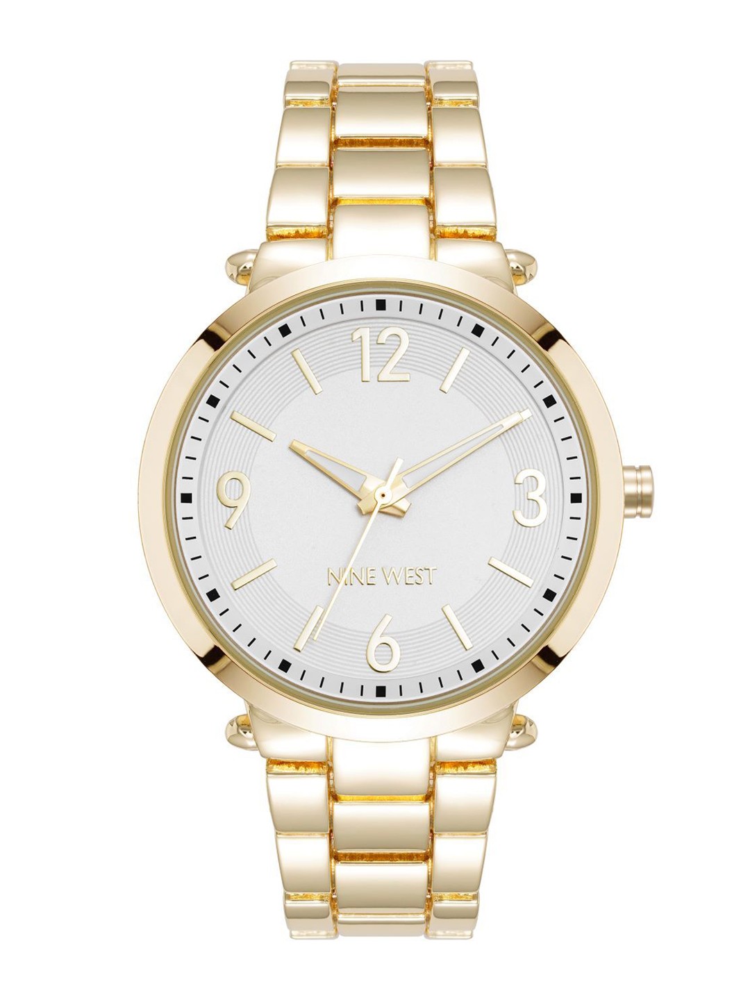 

Nine West Women Dial & Bracelet Style Straps Analogue Watch NW-3056SVGB, Gold