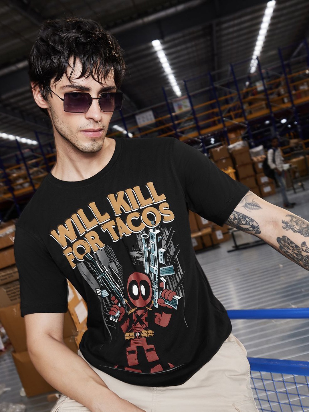 

The Souled Store Men Printed T-shirt, Black