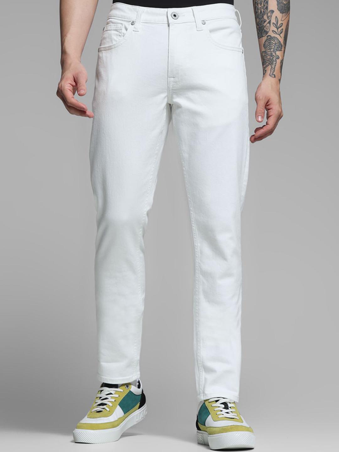 

Jack & Jones Men Slim Fit Low-Rise Clean Look Stretchable Jeans, White