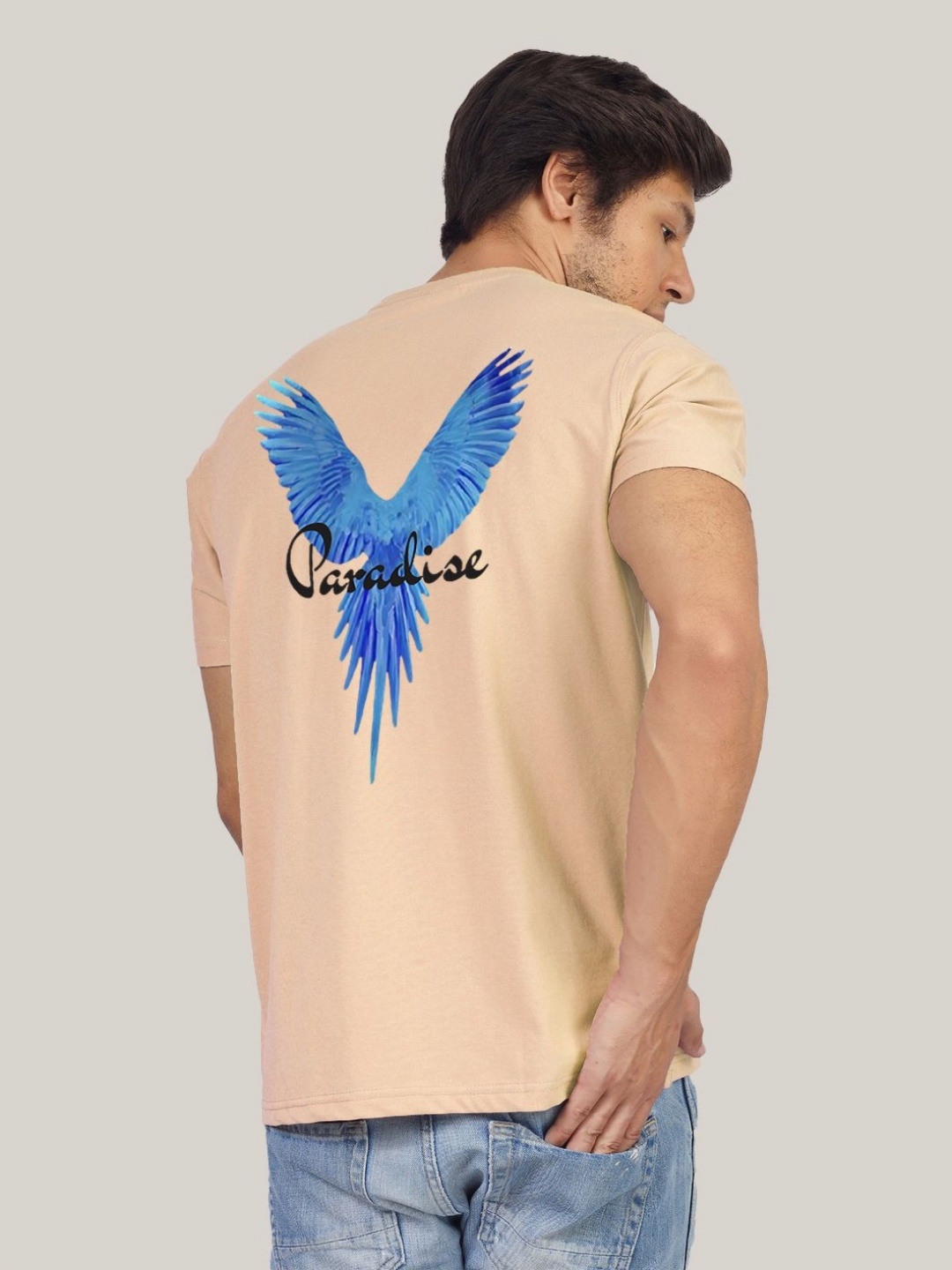 

Greylongg Men Typography Printed Pockets T-shirt, Beige