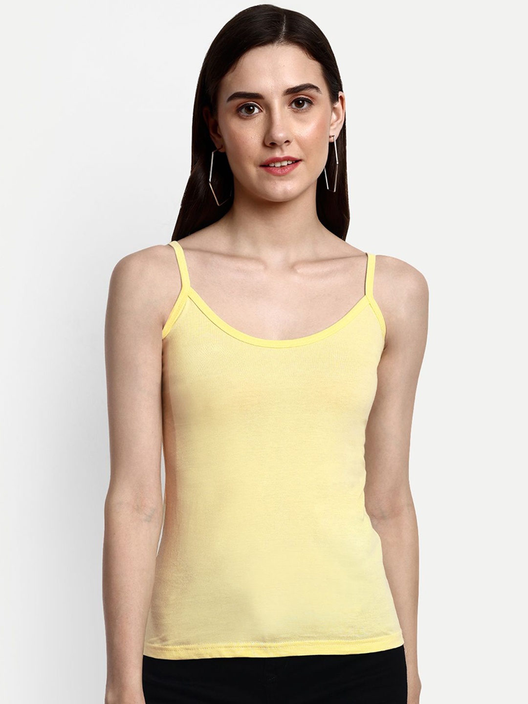 

BLAZON Pure Cotton Shoulder Strap Camisole- 11011_BLZ_OVI_01, Yellow