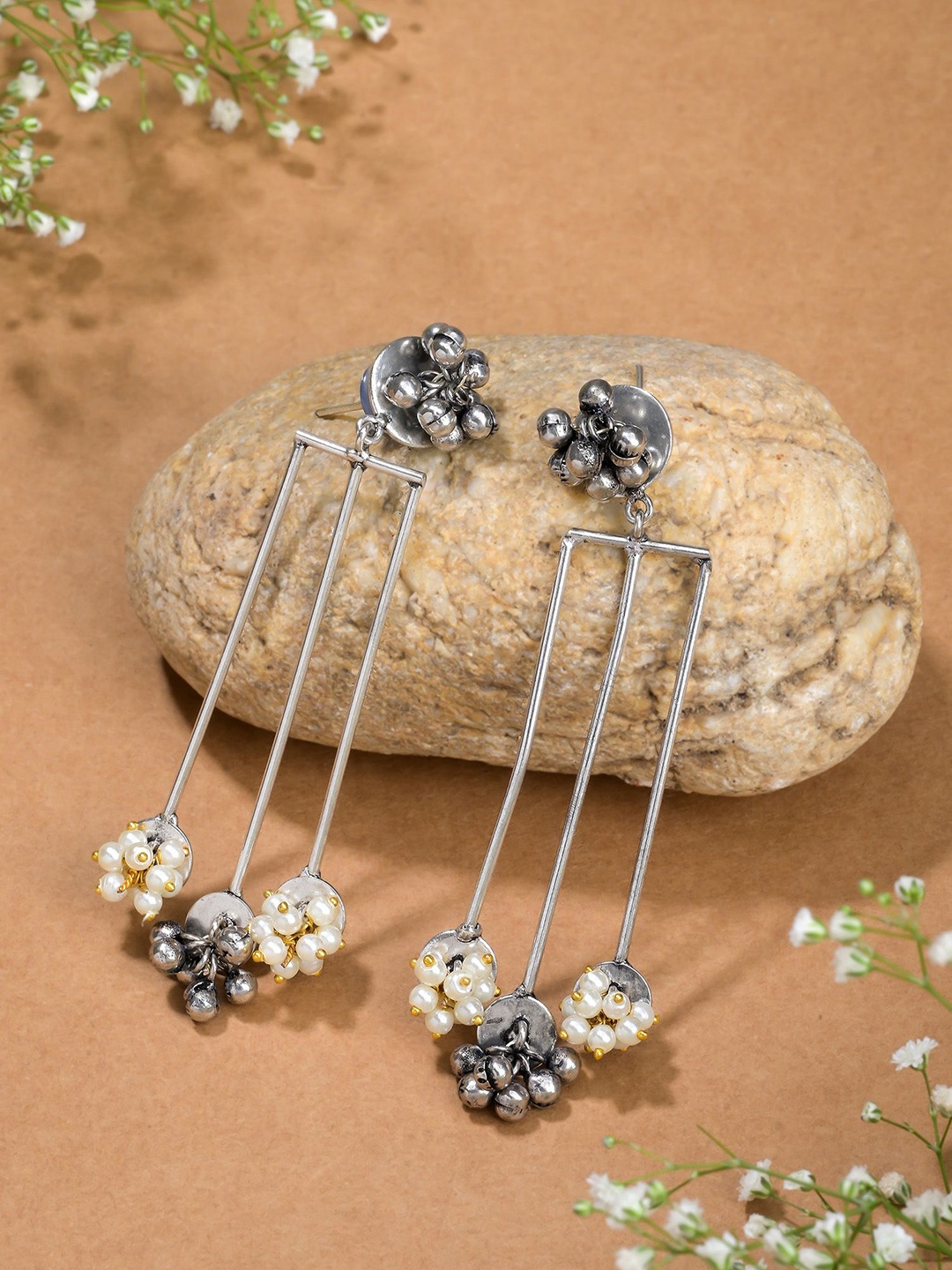

Designbox Contemporary Drop Earrings, Grey