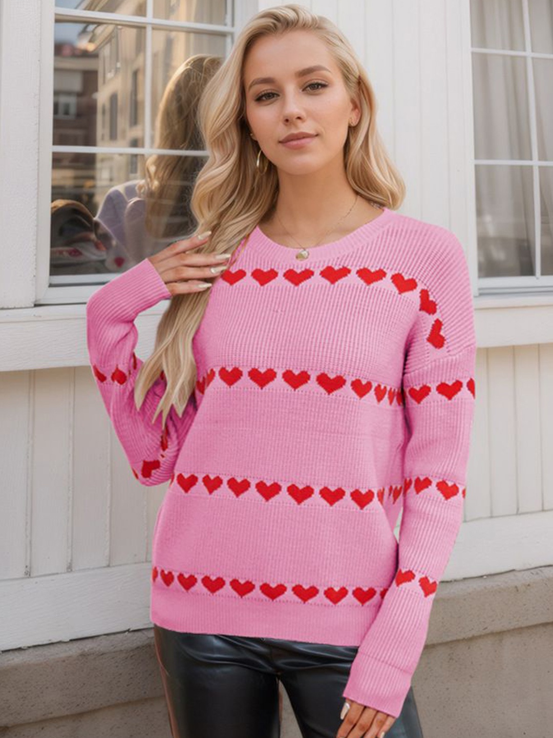 

StyleCast Women Graphic Printed Pullover, Pink