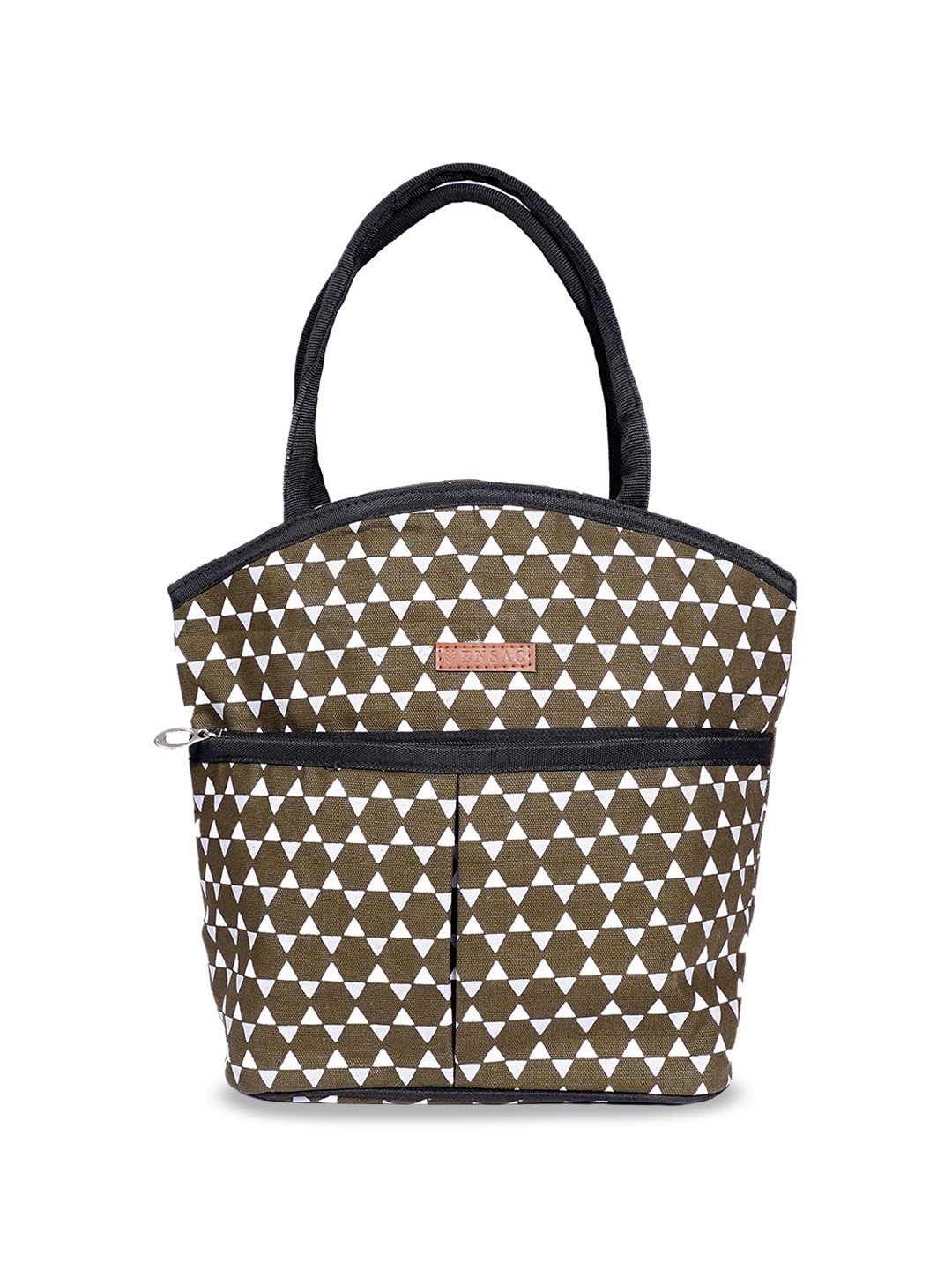 

ENSAC Women Printed Structured Handheld Bag, Brown