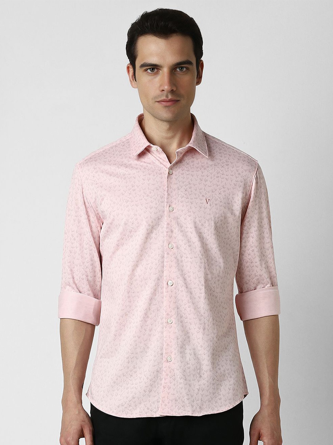 

Van Heusen Sport Men Spread Collar Floral Printed Cotton Slim Fit Casual Shirt, Pink