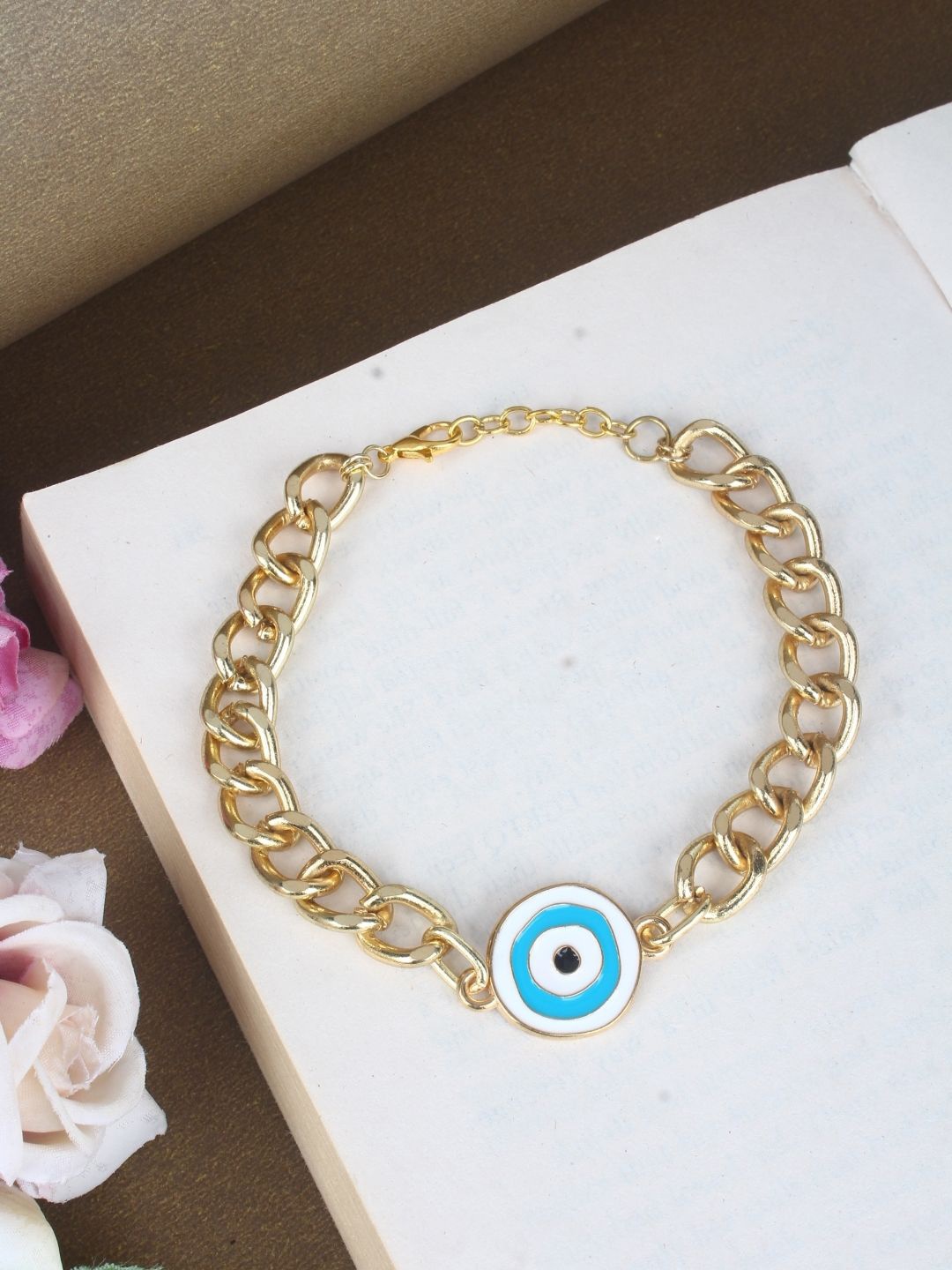 

KPOP Gold-Plated Evil Eye Charm Bracelet
