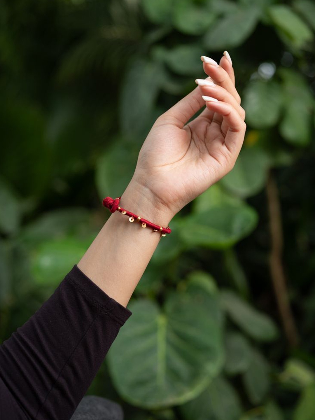

craftroots Artificial Beaded Wraparound Bracelet, Maroon
