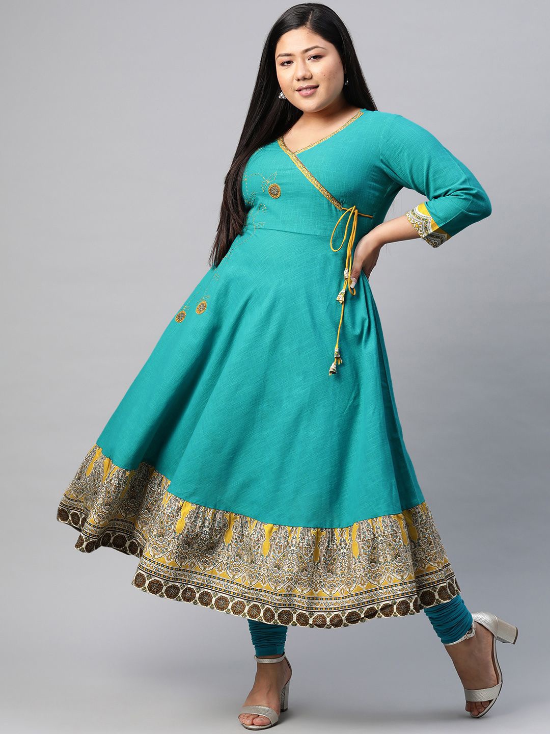 

YASH GALLERY Women Embroidered Anarkali Kurta, Teal