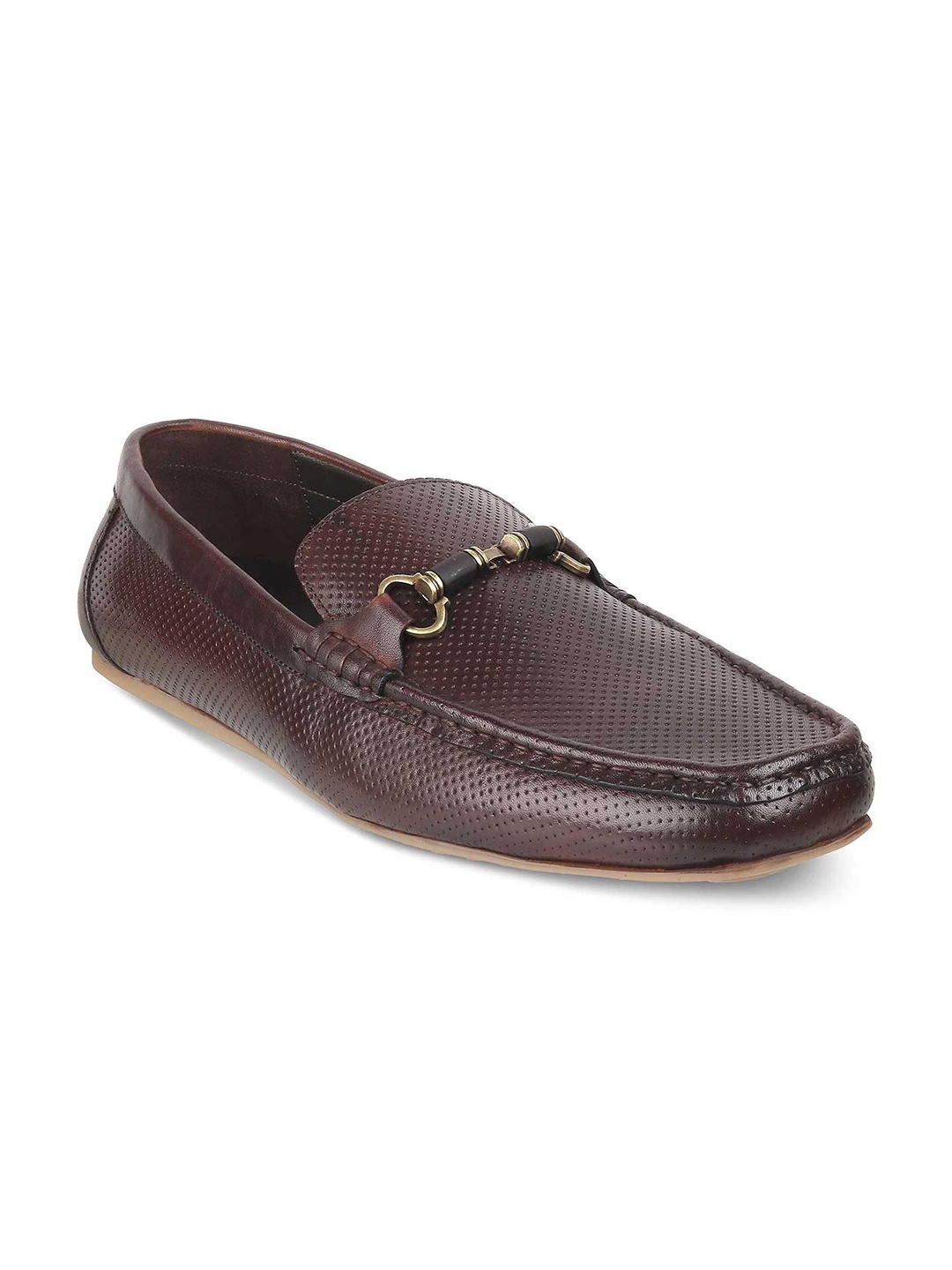 

Tresmode Men Leather Slip-On Loafers, Brown