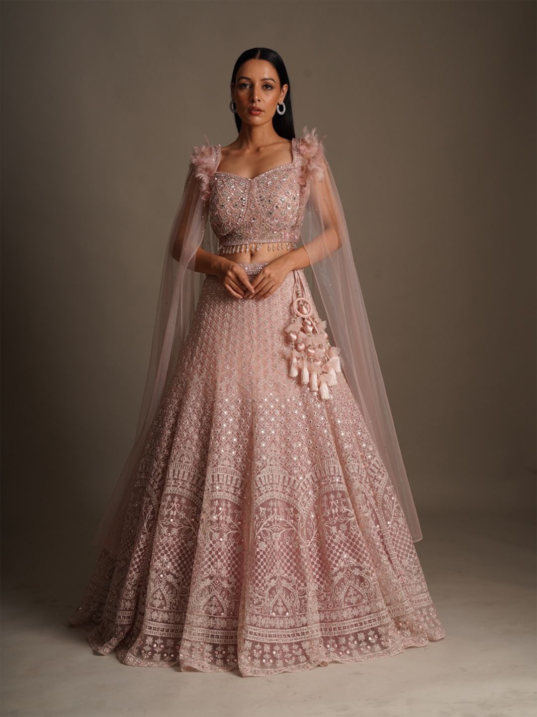 

Chaashni by Maansi & Ketan Embellished Beads and Stones Ready to Wear Lehenga Choli, Pink