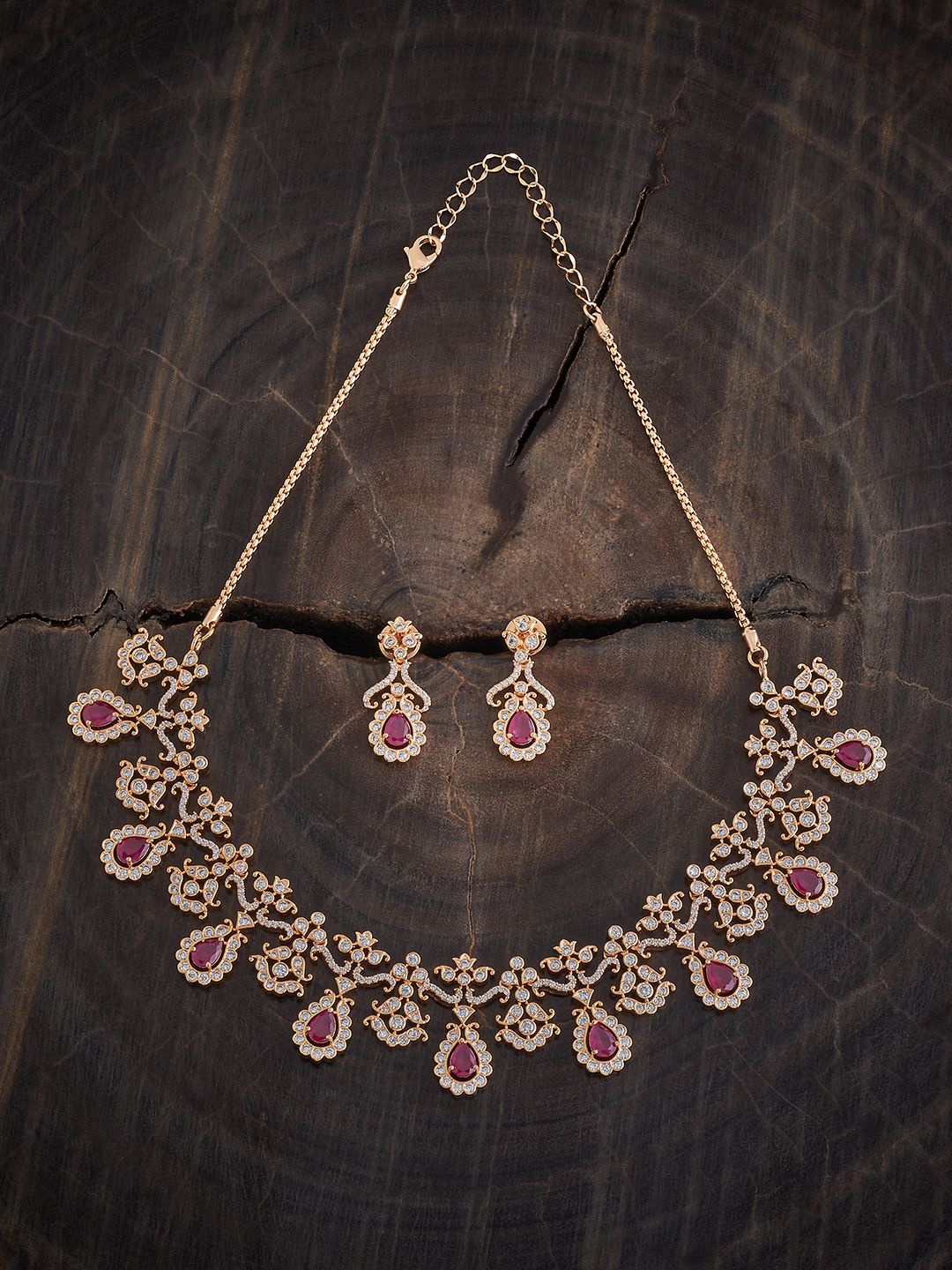 

Kushal's Fashion Jewellery Gold-Plated CZ-Studded Jewellery Set