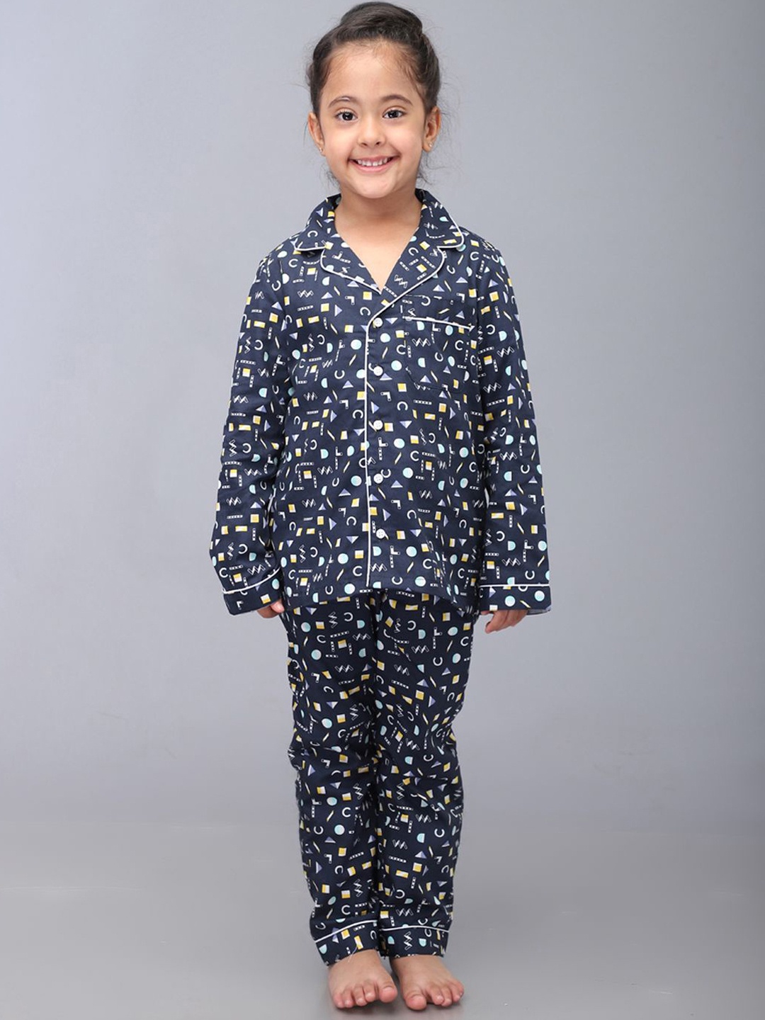 

Biglilpeople Kids Printed Night suit, Blue