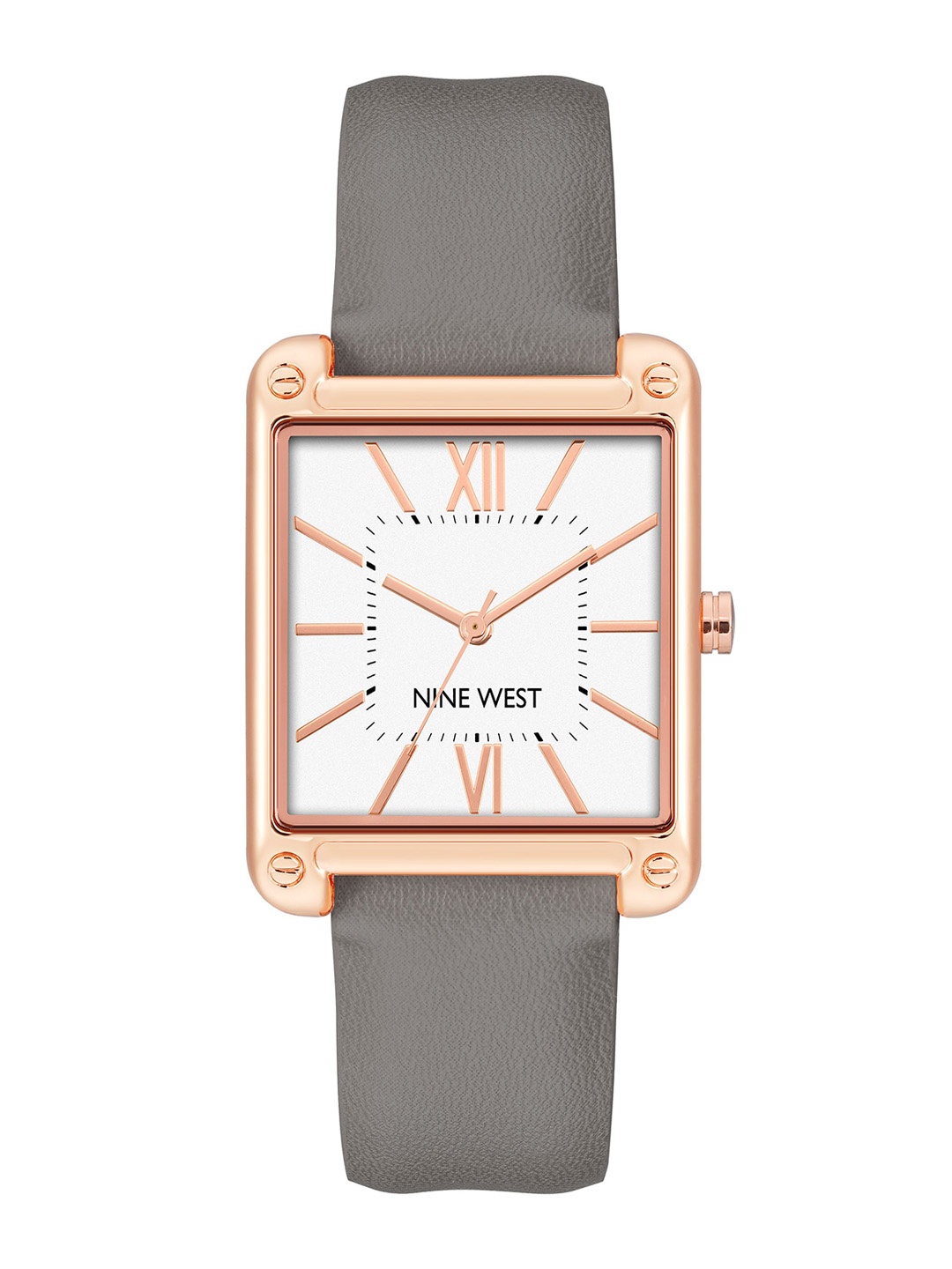 

Nine West Women Dial & Leather Straps Analogue Watch NW-2116RGGY, Grey
